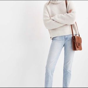 Madewell Crop Turtleneck Sweater Beige size M